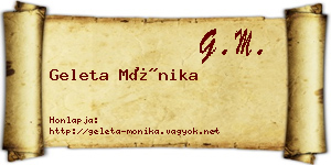 Geleta Mónika névjegykártya